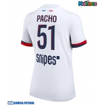 Camisa de Futebol Paris Saint-Germain Willian Pacho #51 Equipamento Secundário Mulheres 2025-26 Manga Curta